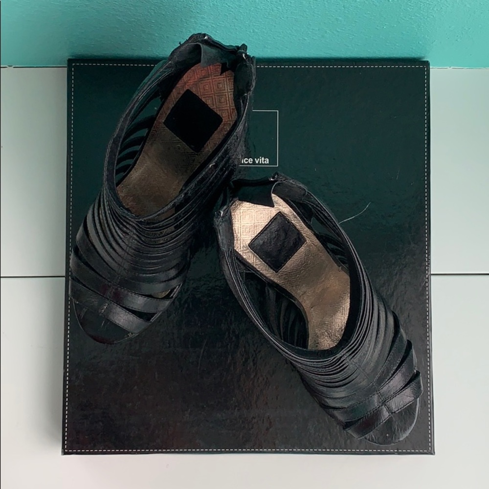 Anthro x Dolce Vita Black Gladiator Heels - Picture 4 of 10